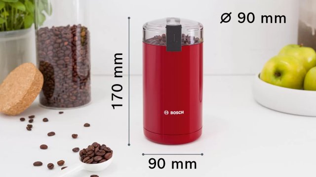 Bosch TSM6A014R kávédaráló,180W, piros - Kávédaráló