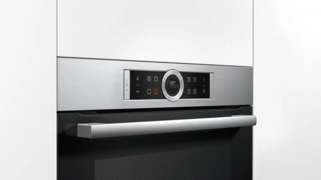 Bosch HBG675BS1 beépíthető elektromos sütő, 71 liter, 13 funkció, pirolitikus. TFT, A+ - Beépíthető sütő, gőzsütő