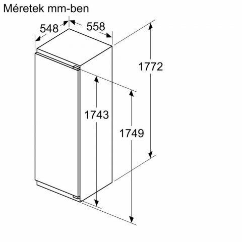 Bosch KIR81ADD0 beépíthető egyajtós hűtőszekrény, 310 liter, D - Beépíthető hűtő, fagyasztó, borhűtő