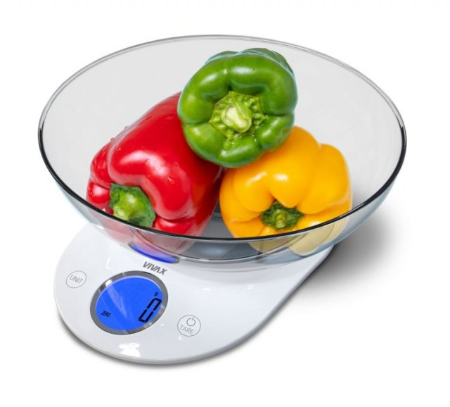 Vivax KS505BW tálas konyhai mérleg 2 tállal, max 5kg, fehér - Mérlegek