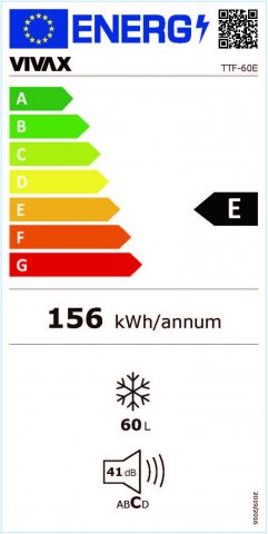 Vivax TTF60E fagyasztószekrény, 60liter, E - Fagyasztószekrény, fagyasztóláda, jégkészítő