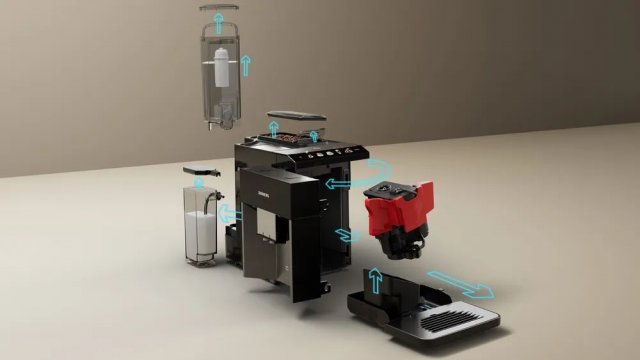 Siemens TQ518RX3 EQ500 automata kávéfőző, integral connect - Sötét inox - Kávéfőző, Teafőző