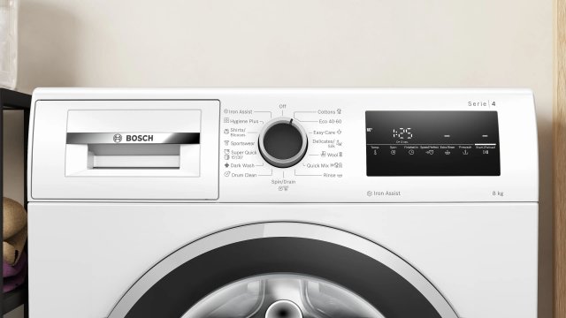 Bosch WAN2426NBY Serie 4 elöltöltős mosogép, 8kg, 1200 fordulat, A, Iron Assist - Elöltöltős mosógép, mosó-szárító
