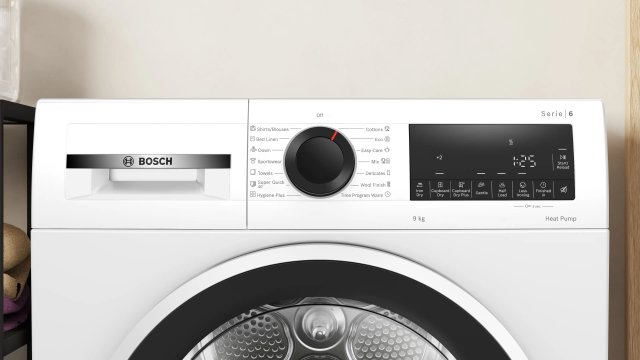 Bosch WQG243DMBY Serie 6 hőszivattyús szárítógép, 9kg, C, EasyClean, AutoDry - Szárítógép