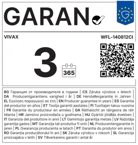 Vivax WFL140812CI keskeny elöltöltős mosógép, 8kg, 1400 fordulat, A, gőz - Elöltöltős mosógép, mosó-szárító