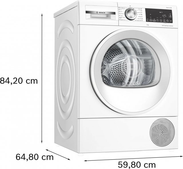 Bosch WQG14591BY Serie 6 hőszivattyús szárítógép, 9kg, Self Cleaning, Autodry, D - Szárítógép