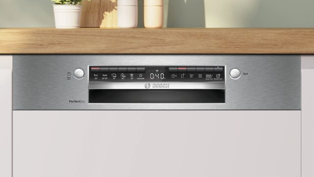 Bosch SMI6ZCS10E beépíthető, kezelőpaneles mosogatógép, 60cm, 14 teríték, B, Perfect Dry, Home Connect - Beépíthető mosogatógép