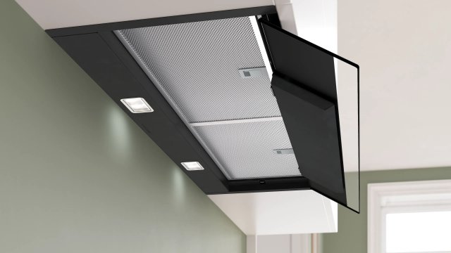 Bosch DBB99ET65 integrált páraelszívó 90cm, fekete üveg, 898/705m3, A, SmartHood - Páraelszívó