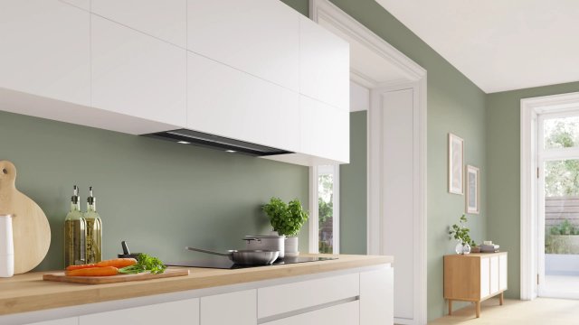 Bosch DBB99ET65 integrált páraelszívó 90cm, fekete üveg, 898/705m3, A, SmartHood - Páraelszívó