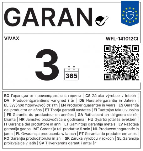 Vivax WFL141012CI elöltöltős mosógép, 10kg, 1400 fordulat, A, Gőz - Elöltöltős mosógép, mosó-szárító