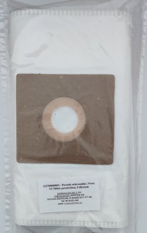 Mikroszálas porzsák Vivax, ETA Porszívóhoz (5db/csomag), utángyártott - Porzsák, Hepa szűrő